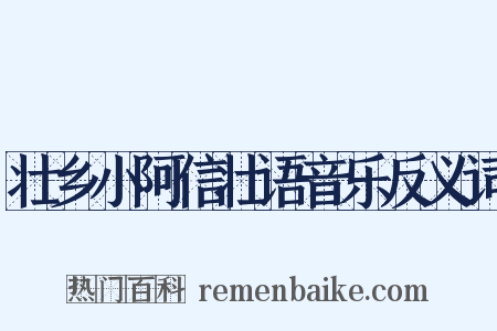 壮乡小阿信壮语音乐反义词是什么意思的图片